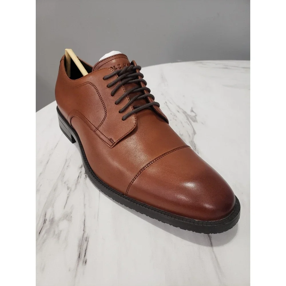NEW NO BOX SZ 8 Cole Haan Cap Toe Oxford Leather BritIsh Tan brown DRESS SHOES